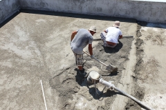 Half-way on church roof